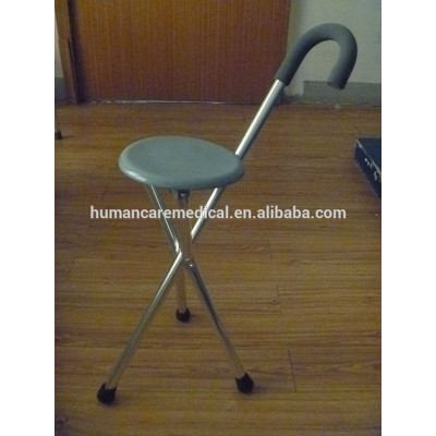 wholesale aluminum portable folding stool cane with three legs